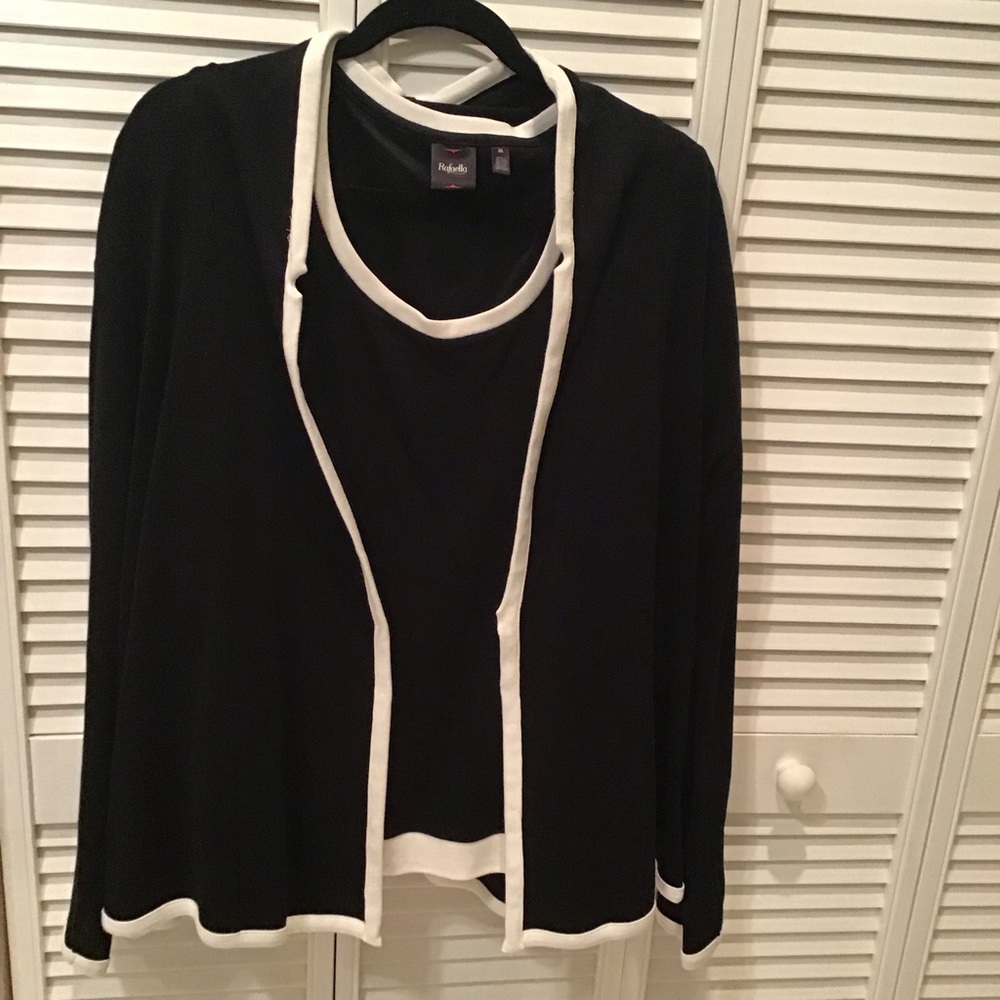 2 PC Black with White Trim Set by Rafaela